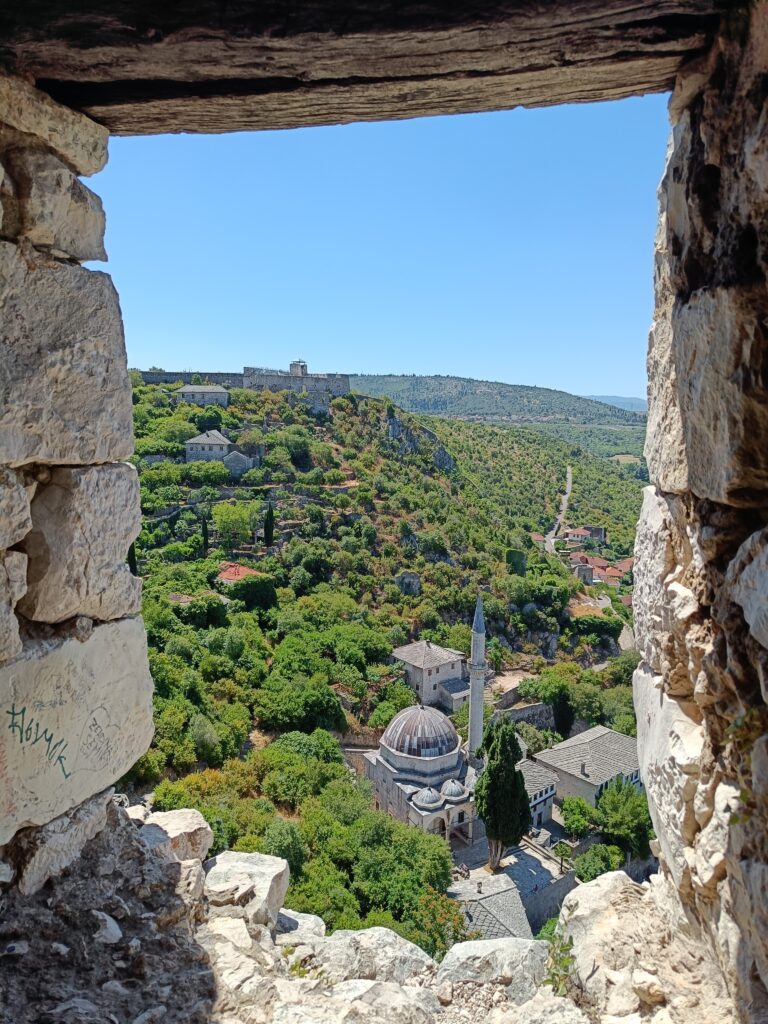 The citadel Počitelj in the Balkans in summer