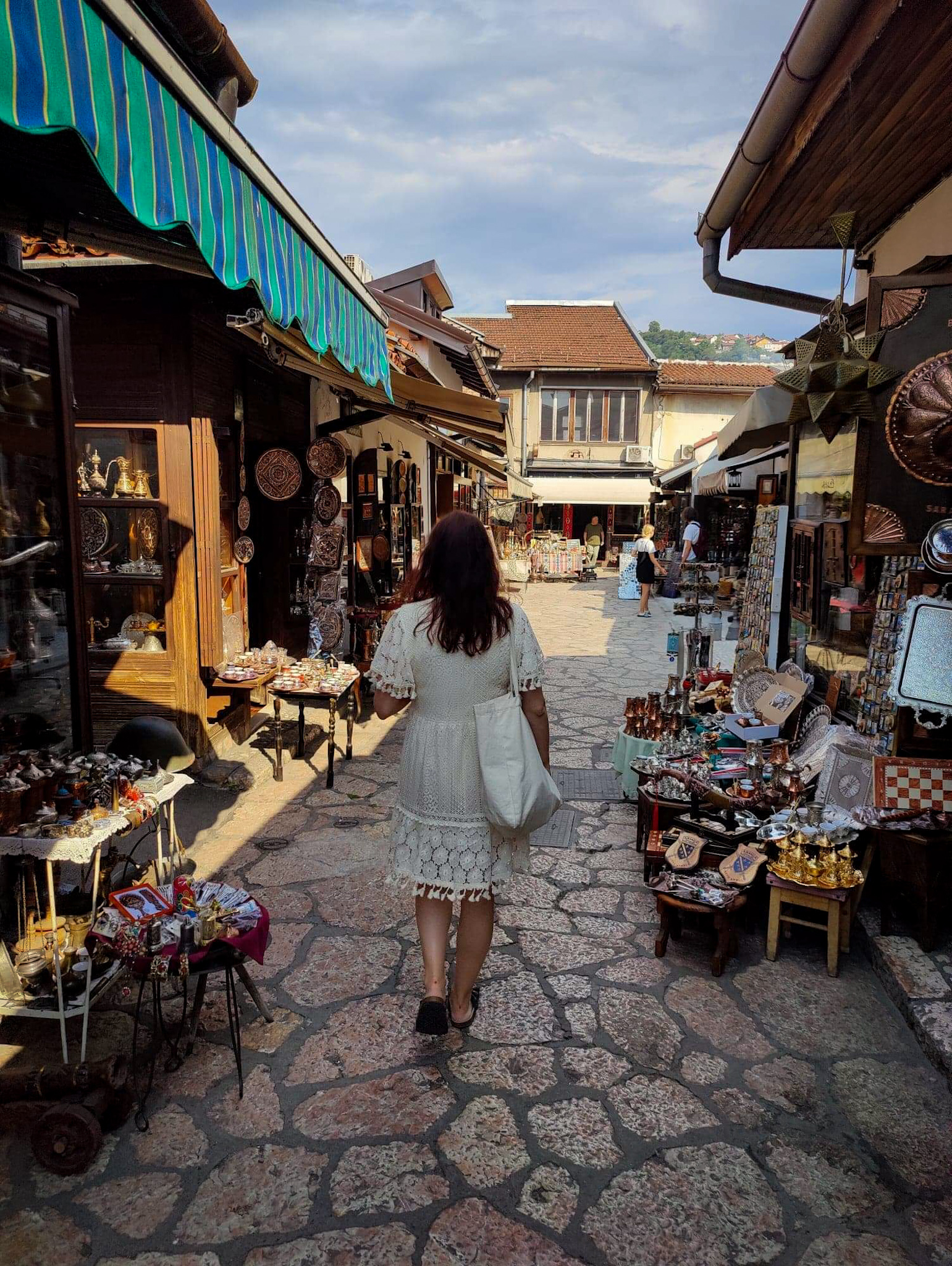 Walking through the markets in old town Sarajevo.