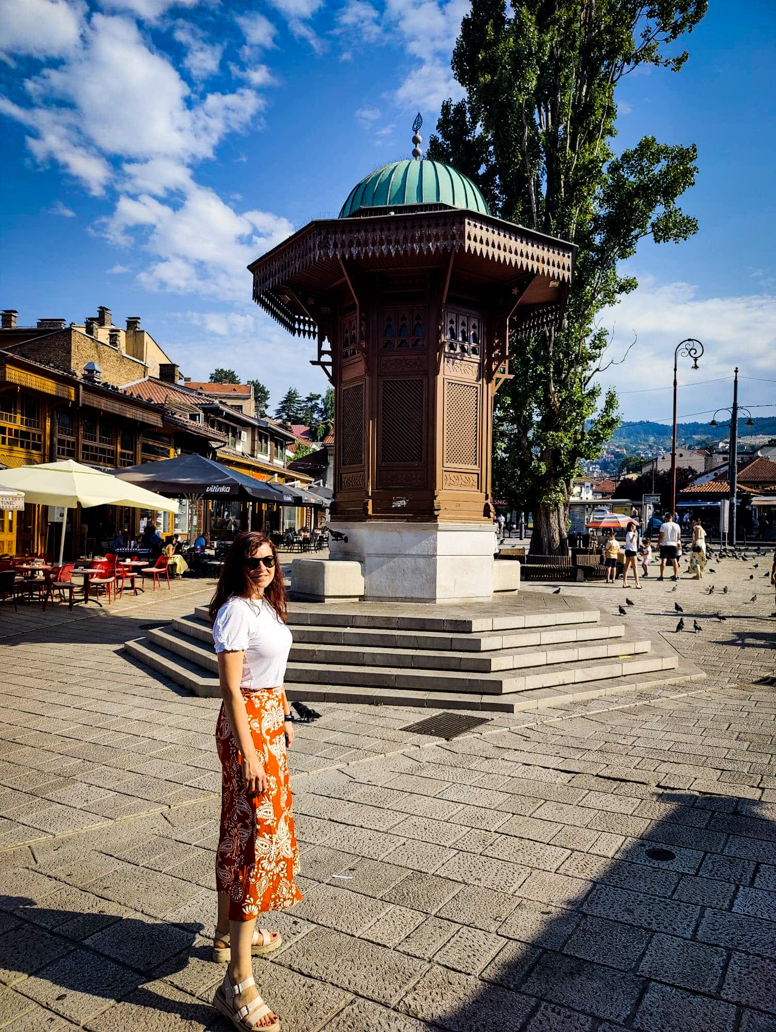 Walking through Sarajevo old town.