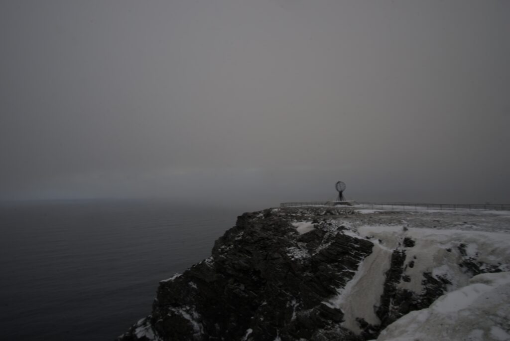 The globe standing at the end of the world.