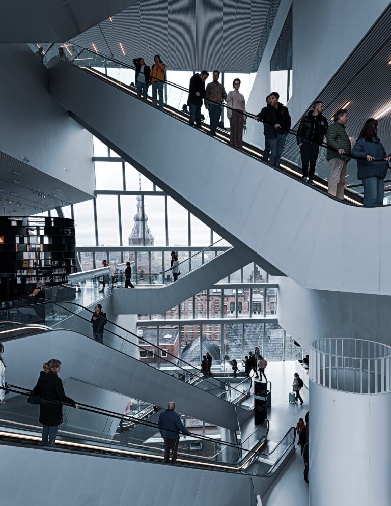 The many escalators in the Forum