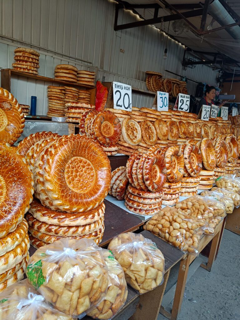 Famous round flat bread in Kyrgyzstan