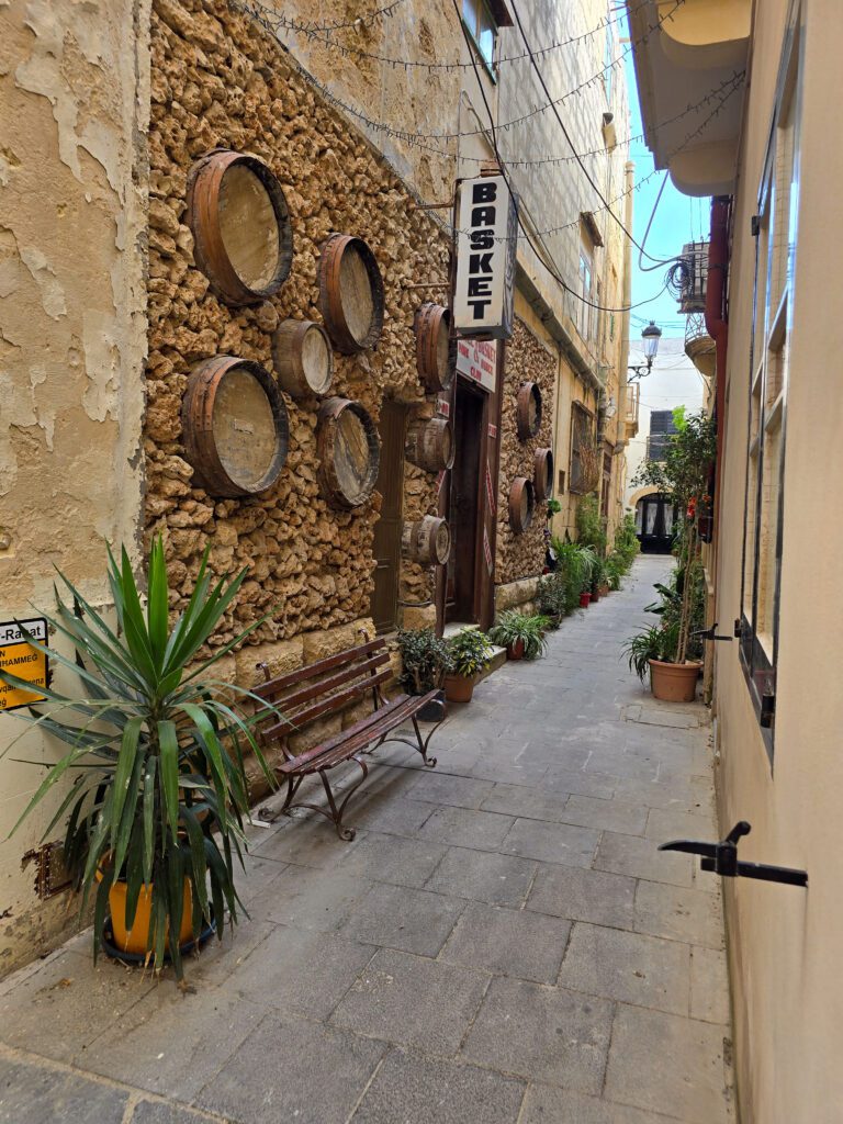 Beautiful golden limestone streets in Valetta.