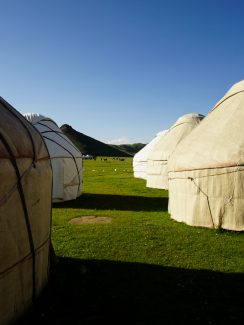 Sleeping in a yurt in Song kul