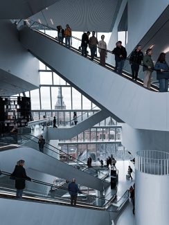 The many escalators in the Forum